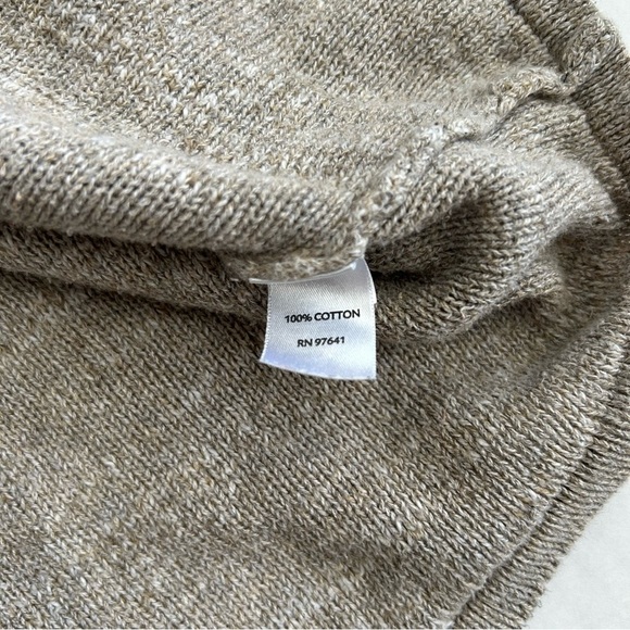 J. Jill Pure Jill Women's Tan 100% Cotton V-Neck Sweater with Front Pouch Pocket - Picture 9 of 12